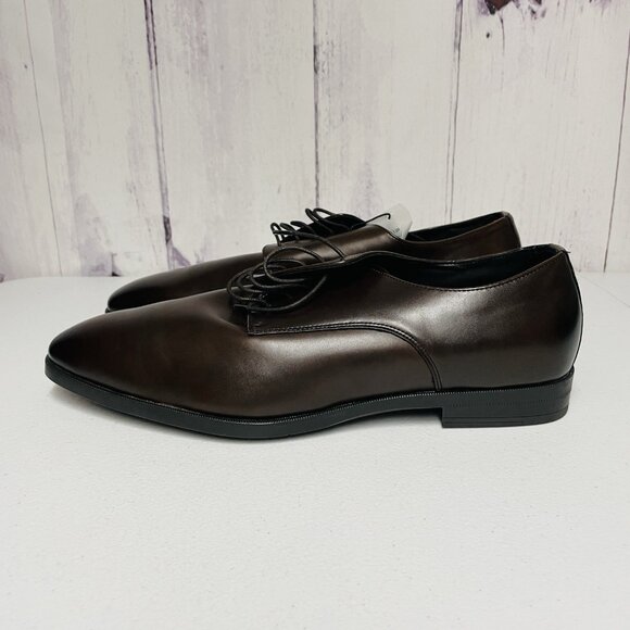 Zara Mens Brown Leather Lace-Up Oxford Dress Shoes Size 12 main image 4